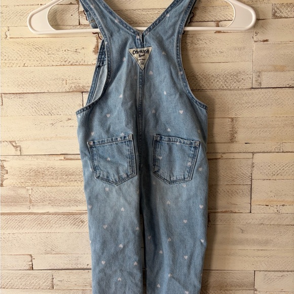 OshKosh B'gosh Denim Overalls with Heart Pocket girls size 18m baby toddler - Picture 2 of 2